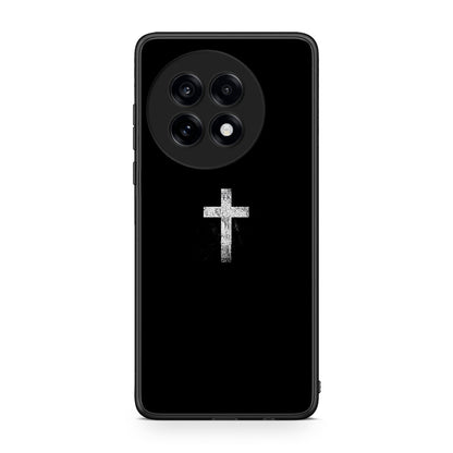 OnePlus 13R White Cross θήκη από τη Smartfits με σχέδιο στο πίσω μέρος και μαύρο περίβλημα | Smartphone case with colorful back and black bezels by Smartfits