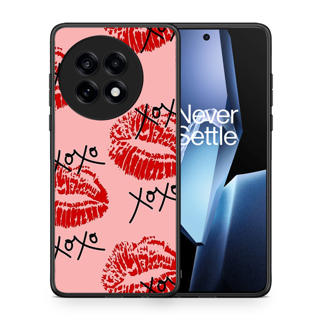 Θήκη OnePlus 13R XOXO Lips από τη Smartfits με σχέδιο στο πίσω μέρος και μαύρο περίβλημα | OnePlus 13R XOXO Lips case with colorful back and black bezels