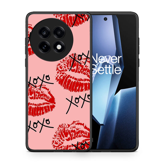 Θήκη OnePlus 13R XOXO Lips από τη Smartfits με σχέδιο στο πίσω μέρος και μαύρο περίβλημα | OnePlus 13R XOXO Lips case with colorful back and black bezels