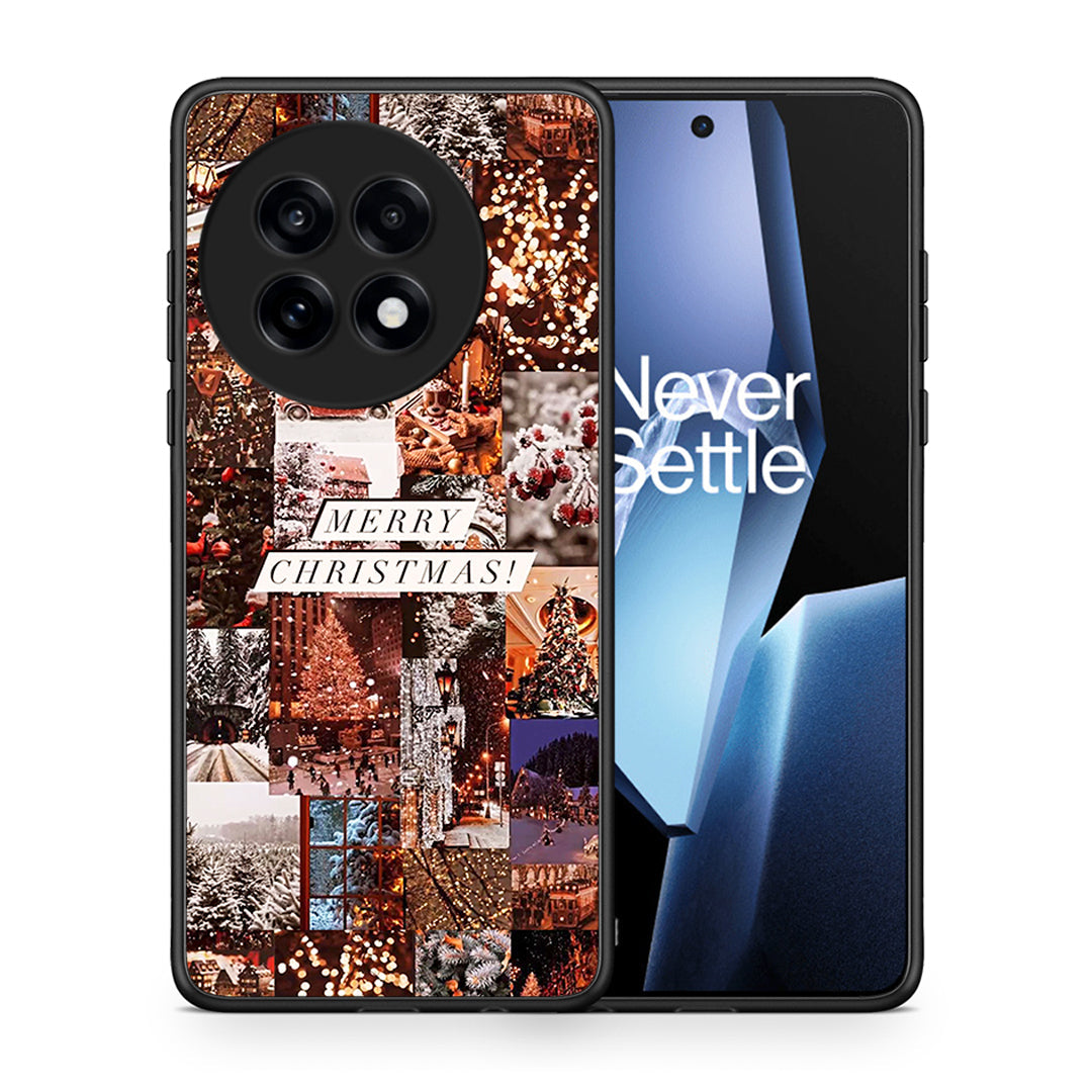 Θήκη OnePlus 13R Xmas Collage από τη Smartfits με σχέδιο στο πίσω μέρος και μαύρο περίβλημα | OnePlus 13R Xmas Collage case with colorful back and black bezels