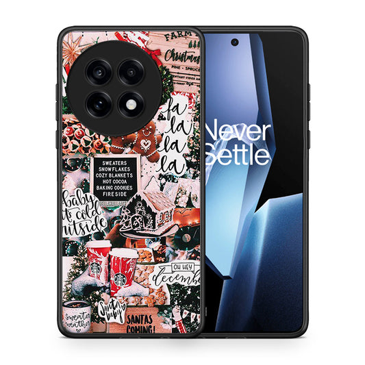 Θήκη OnePlus 13R Xmas Habbits από τη Smartfits με σχέδιο στο πίσω μέρος και μαύρο περίβλημα | OnePlus 13R Xmas Habbits case with colorful back and black bezels