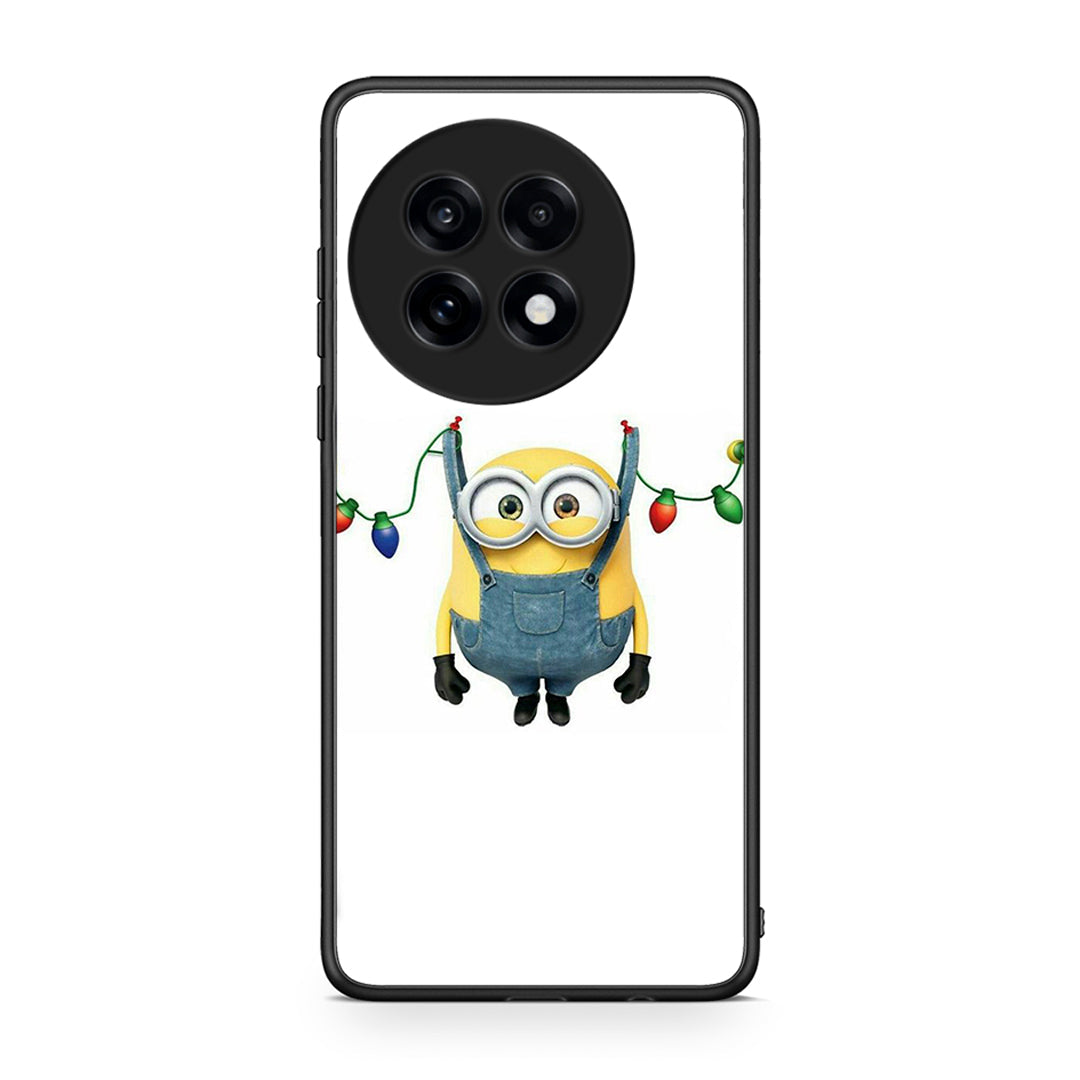 OnePlus 13R Xmas Minion Lights θήκη από τη Smartfits με σχέδιο στο πίσω μέρος και μαύρο περίβλημα | Smartphone case with colorful back and black bezels by Smartfits