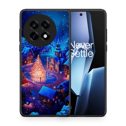 Θήκη OnePlus 13R Xmas Village από τη Smartfits με σχέδιο στο πίσω μέρος και μαύρο περίβλημα | OnePlus 13R Xmas Village case with colorful back and black bezels