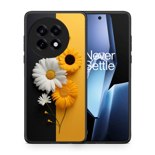 Θήκη OnePlus 13R Yellow Daisies από τη Smartfits με σχέδιο στο πίσω μέρος και μαύρο περίβλημα | OnePlus 13R Yellow Daisies case with colorful back and black bezels