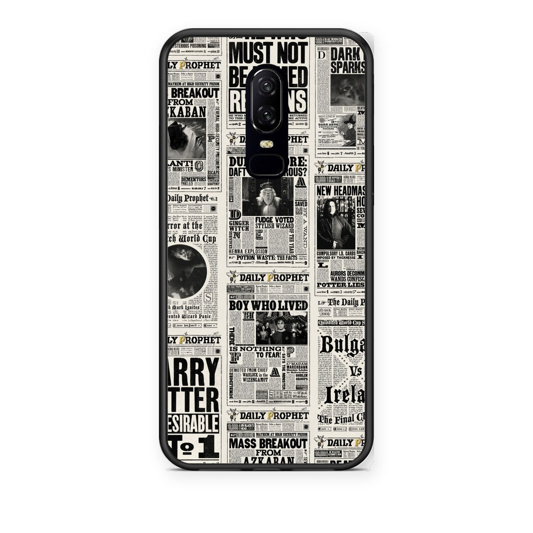 Θήκη OnePlus 6 Harry Paper από τη Smartfits με σχέδιο στο πίσω μέρος και μαύρο περίβλημα | OnePlus 6 Harry Paper case with colorful back and black bezels