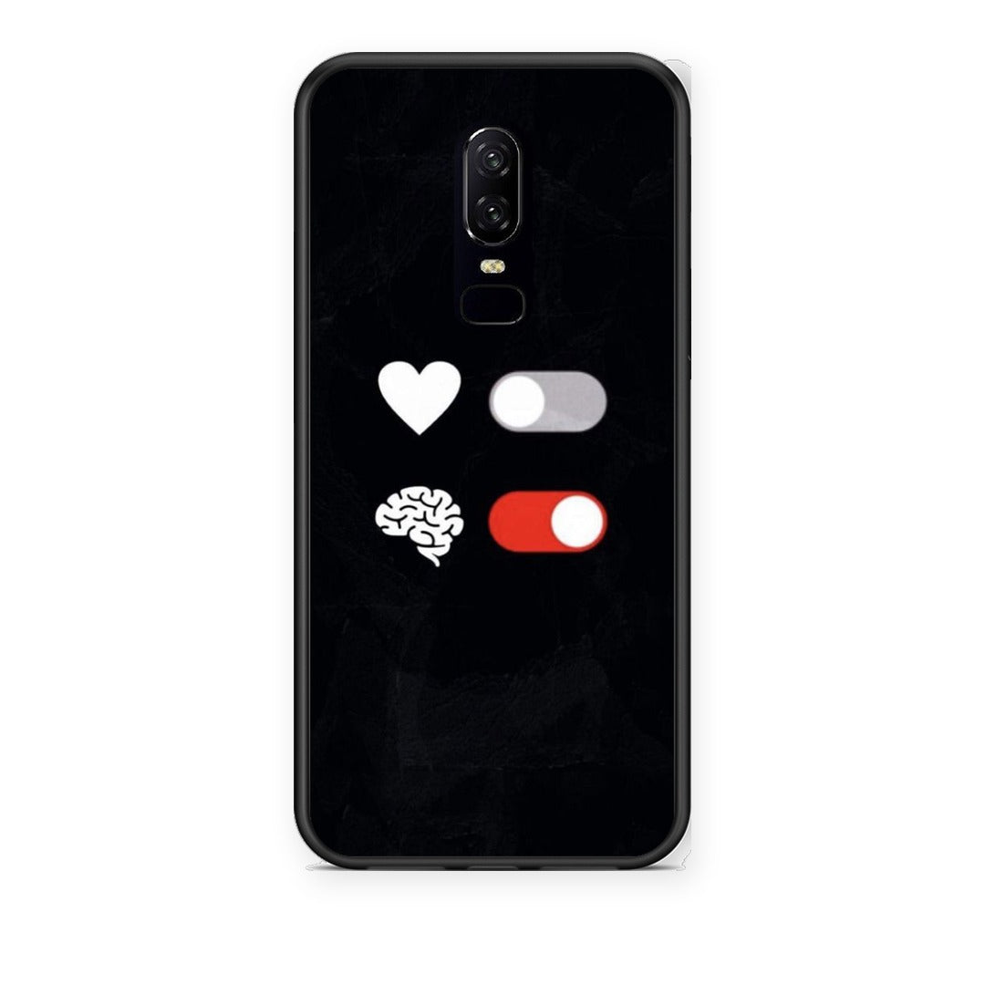Θήκη OnePlus 6 Heart Vs Brain από τη Smartfits με σχέδιο στο πίσω μέρος και μαύρο περίβλημα | OnePlus 6 Heart Vs Brain case with colorful back and black bezels