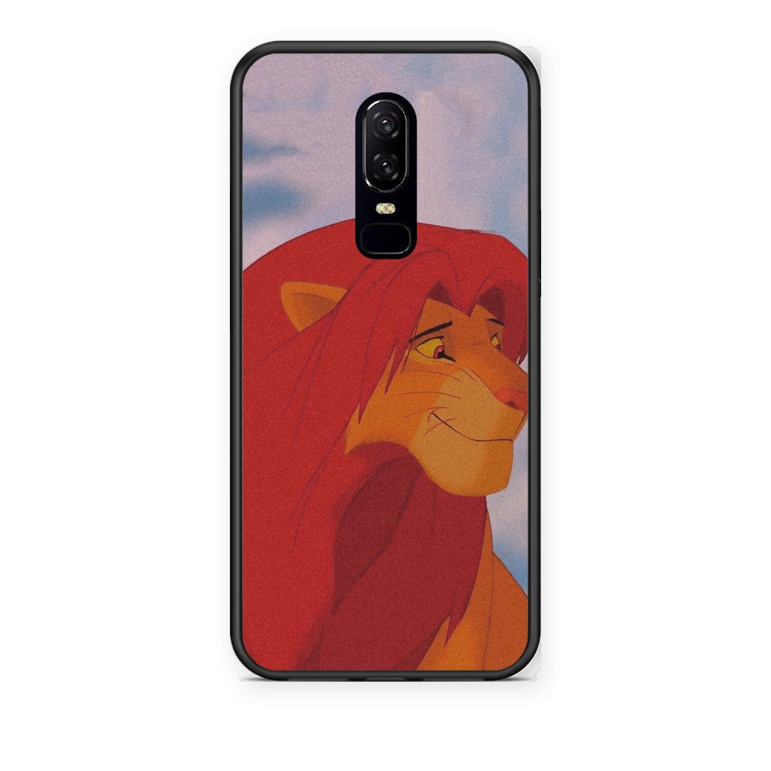 Θήκη OnePlus 6 Lion Love 1 από τη Smartfits με σχέδιο στο πίσω μέρος και μαύρο περίβλημα | OnePlus 6 Lion Love 1 case with colorful back and black bezels
