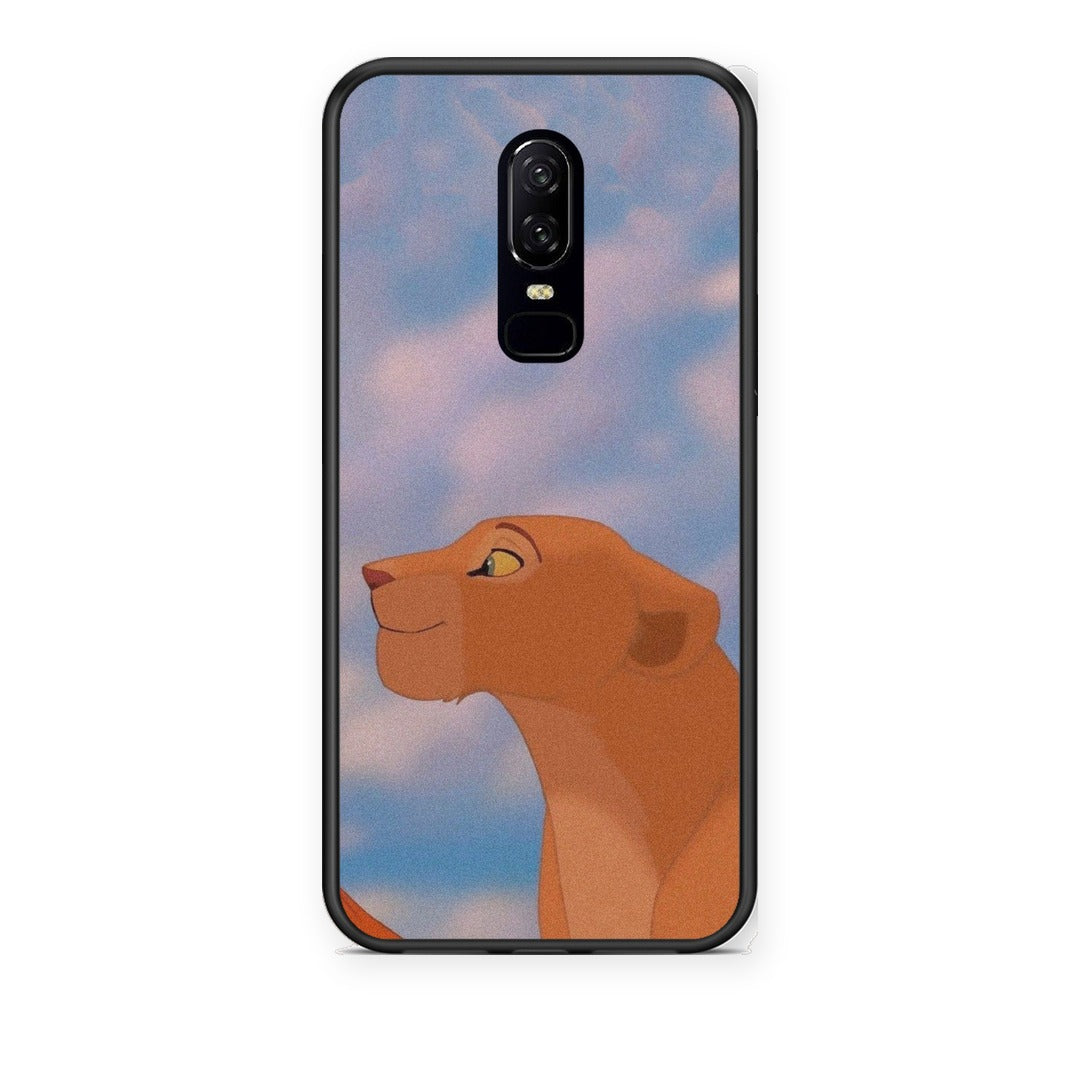 Θήκη OnePlus 6 Lion Love 2 από τη Smartfits με σχέδιο στο πίσω μέρος και μαύρο περίβλημα | OnePlus 6 Lion Love 2 case with colorful back and black bezels