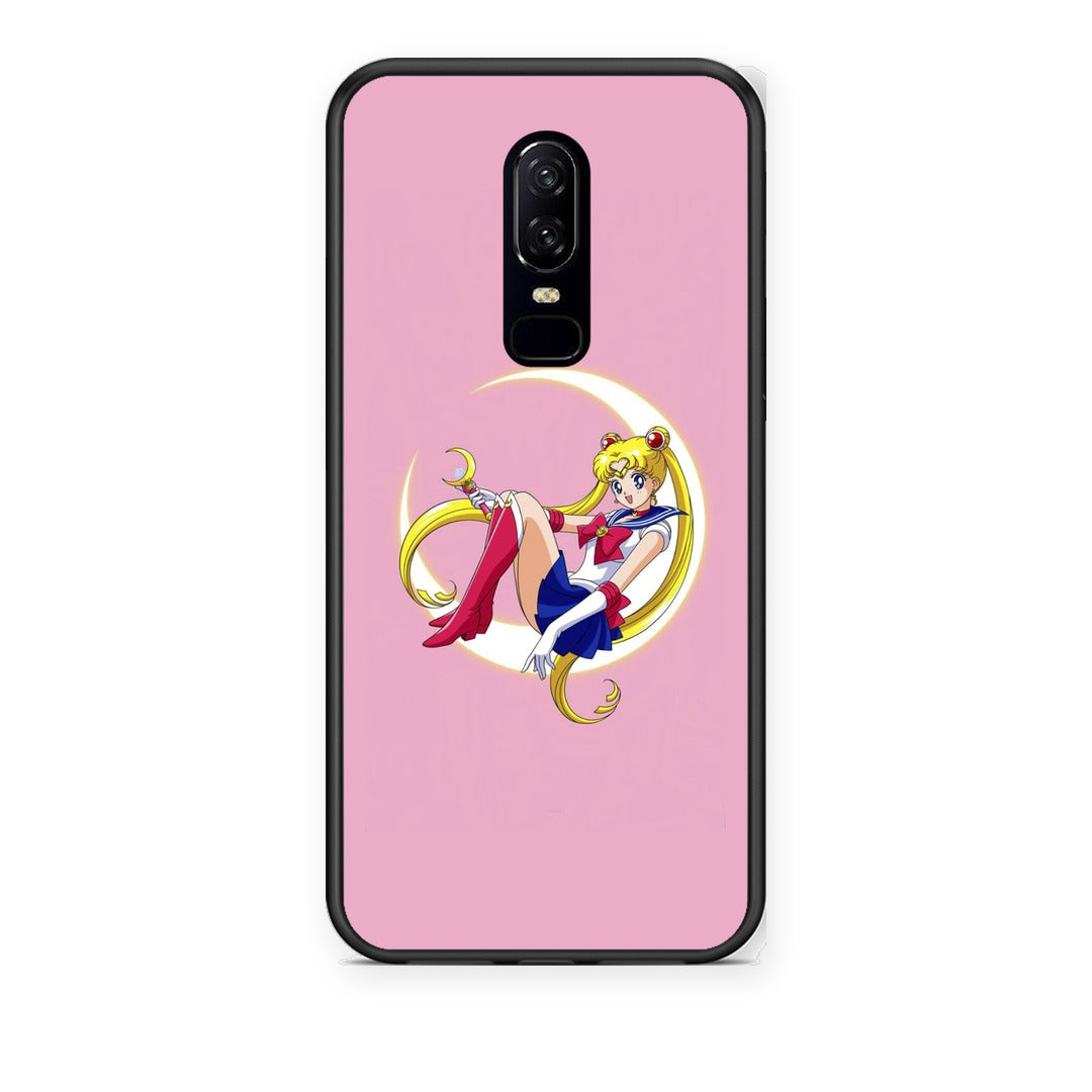 Θήκη OnePlus 6 Moon Girl από τη Smartfits με σχέδιο στο πίσω μέρος και μαύρο περίβλημα | OnePlus 6 Moon Girl case with colorful back and black bezels