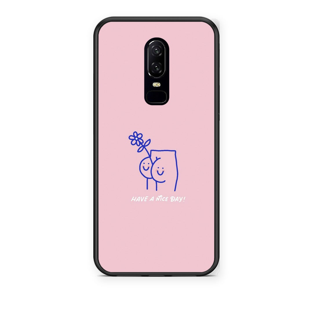 Θήκη OnePlus 6 Nice Day από τη Smartfits με σχέδιο στο πίσω μέρος και μαύρο περίβλημα | OnePlus 6 Nice Day case with colorful back and black bezels