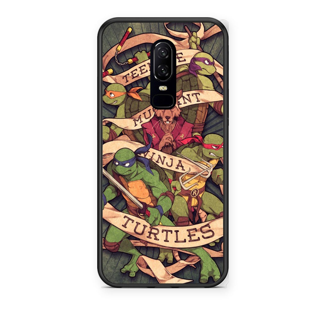 Θήκη OnePlus 6 Ninja Turtles από τη Smartfits με σχέδιο στο πίσω μέρος και μαύρο περίβλημα | OnePlus 6 Ninja Turtles case with colorful back and black bezels