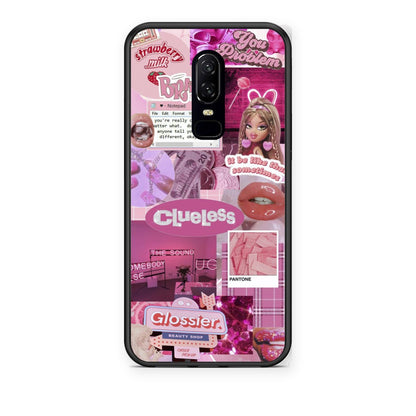 Θήκη OnePlus 6 Pink Love από τη Smartfits με σχέδιο στο πίσω μέρος και μαύρο περίβλημα | OnePlus 6 Pink Love case with colorful back and black bezels