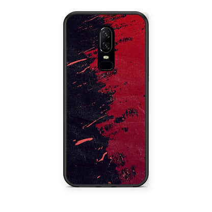 Θήκη OnePlus 6 Red Paint από τη Smartfits με σχέδιο στο πίσω μέρος και μαύρο περίβλημα | OnePlus 6 Red Paint case with colorful back and black bezels