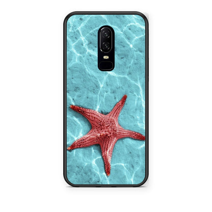 Θήκη OnePlus 6 Red Starfish από τη Smartfits με σχέδιο στο πίσω μέρος και μαύρο περίβλημα | OnePlus 6 Red Starfish case with colorful back and black bezels