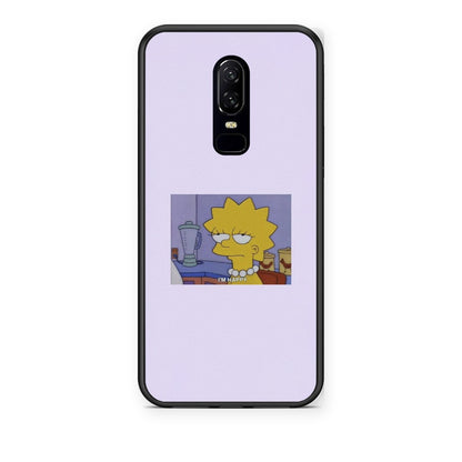 Θήκη OnePlus 6 So Happy από τη Smartfits με σχέδιο στο πίσω μέρος και μαύρο περίβλημα | OnePlus 6 So Happy case with colorful back and black bezels