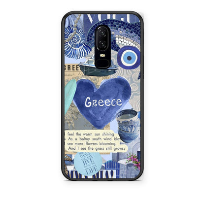 Θήκη OnePlus 6 Summer In Greece από τη Smartfits με σχέδιο στο πίσω μέρος και μαύρο περίβλημα | OnePlus 6 Summer In Greece case with colorful back and black bezels
