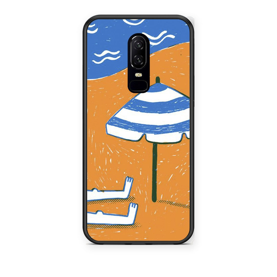 Θήκη OnePlus 6 Summering από τη Smartfits με σχέδιο στο πίσω μέρος και μαύρο περίβλημα | OnePlus 6 Summering case with colorful back and black bezels