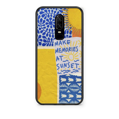Θήκη OnePlus 6 Sunset Memories από τη Smartfits με σχέδιο στο πίσω μέρος και μαύρο περίβλημα | OnePlus 6 Sunset Memories case with colorful back and black bezels