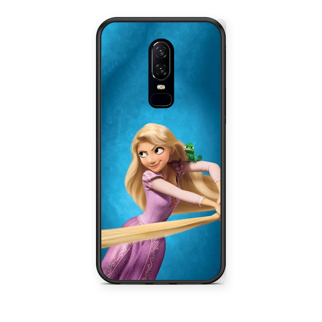 Θήκη OnePlus 6 Tangled 2 από τη Smartfits με σχέδιο στο πίσω μέρος και μαύρο περίβλημα | OnePlus 6 Tangled 2 case with colorful back and black bezels