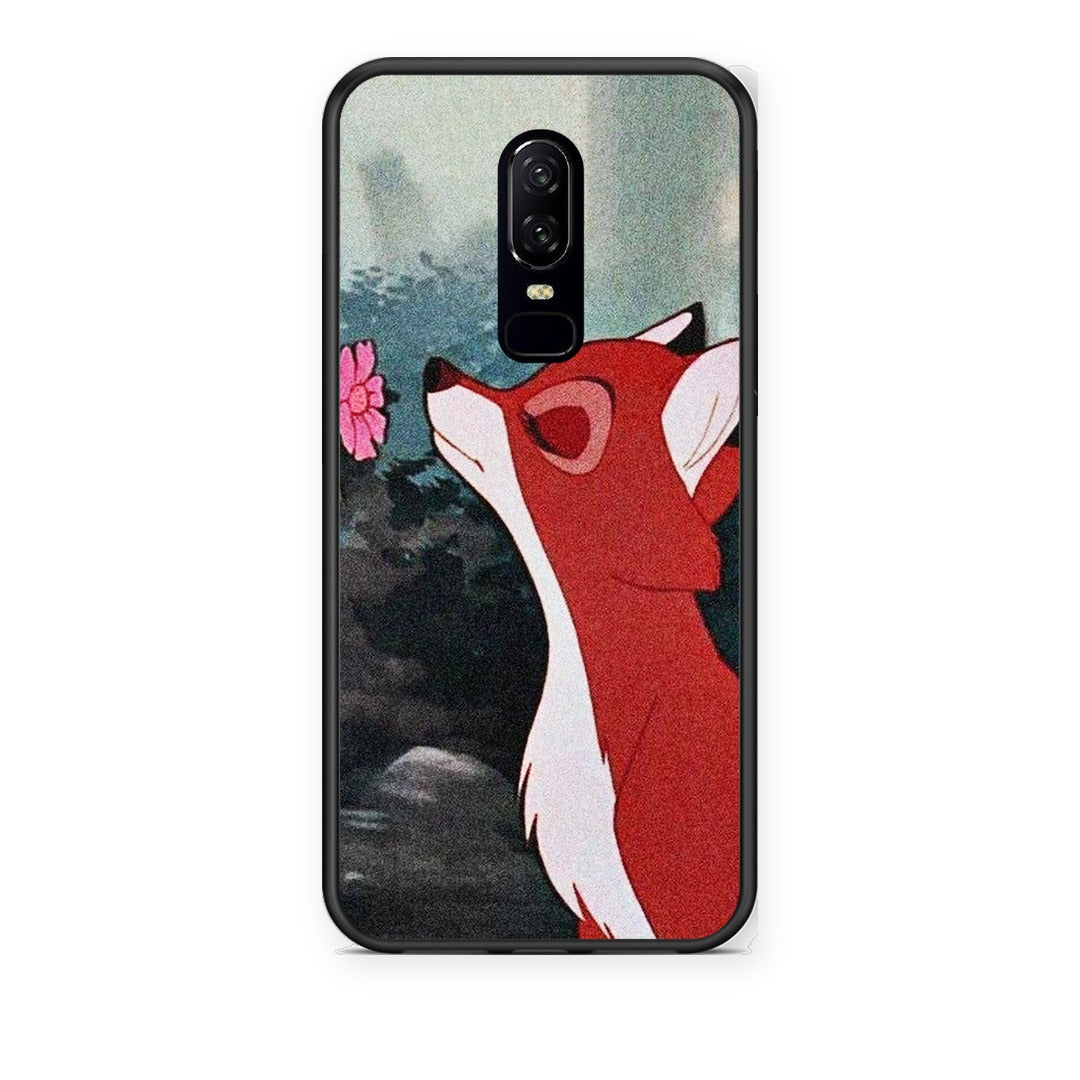 Θήκη OnePlus 6 Tod And Vixey Love 2 από τη Smartfits με σχέδιο στο πίσω μέρος και μαύρο περίβλημα | OnePlus 6 Tod And Vixey Love 2 case with colorful back and black bezels