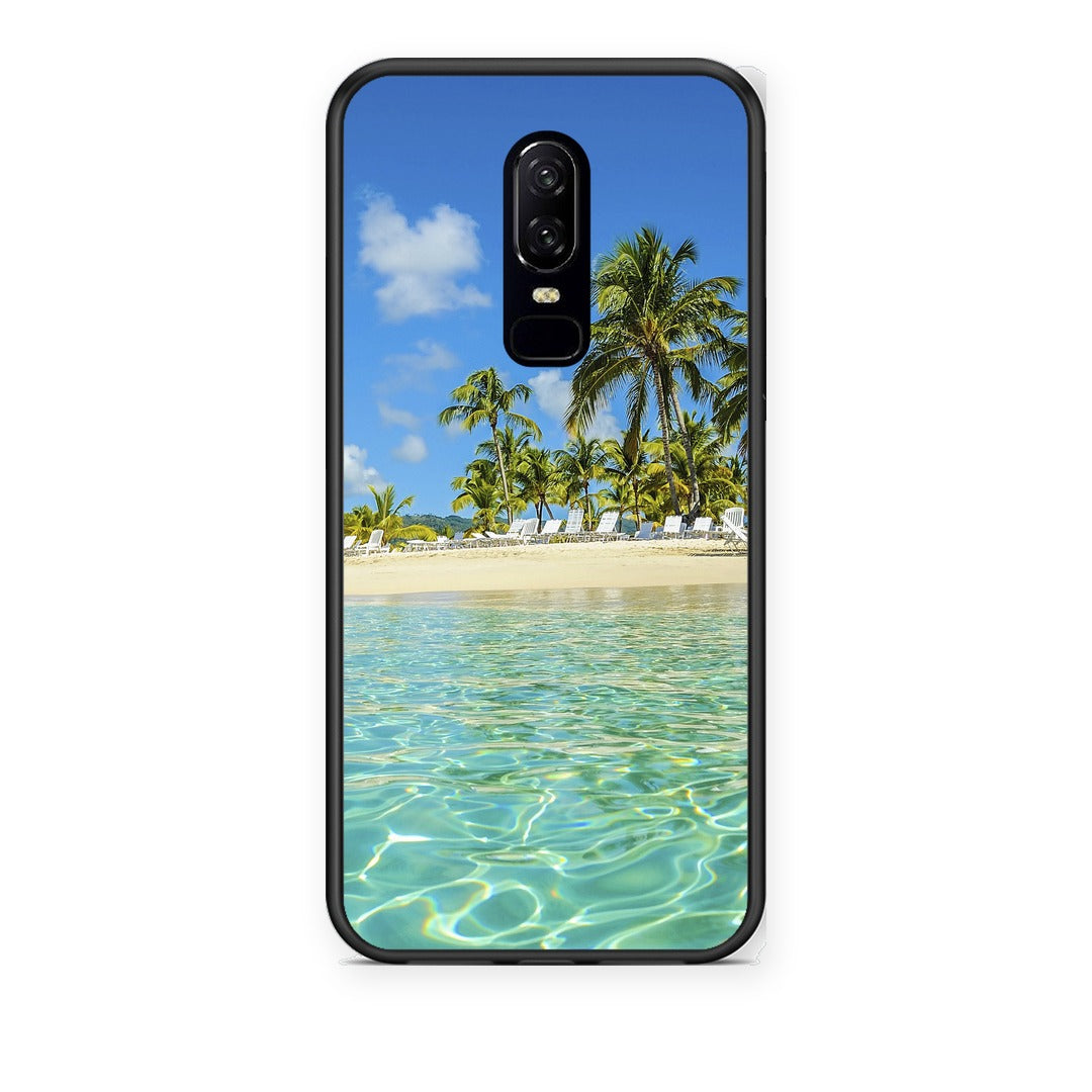 Θήκη OnePlus 6 Tropical Vibes από τη Smartfits με σχέδιο στο πίσω μέρος και μαύρο περίβλημα | OnePlus 6 Tropical Vibes case with colorful back and black bezels
