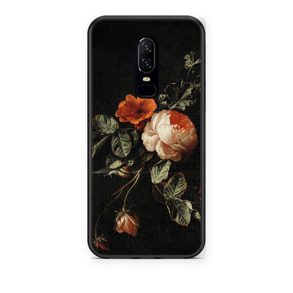 Θήκη OnePlus 6 Vintage Roses από τη Smartfits με σχέδιο στο πίσω μέρος και μαύρο περίβλημα | OnePlus 6 Vintage Roses case with colorful back and black bezels