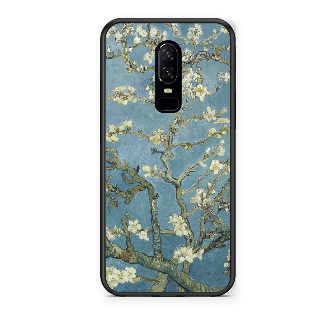 Θήκη OnePlus 6 White Blossoms από τη Smartfits με σχέδιο στο πίσω μέρος και μαύρο περίβλημα | OnePlus 6 White Blossoms case with colorful back and black bezels