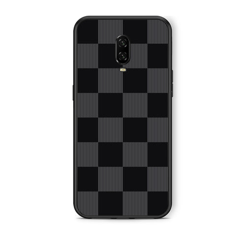 Θήκη OnePlus 6T Black and Charcoal Striped Checks από τη Smartfits με σχέδιο στο πίσω μέρος και μαύρο περίβλημα | OnePlus 6T Black and Charcoal Striped Checks case with colorful back and black bezels