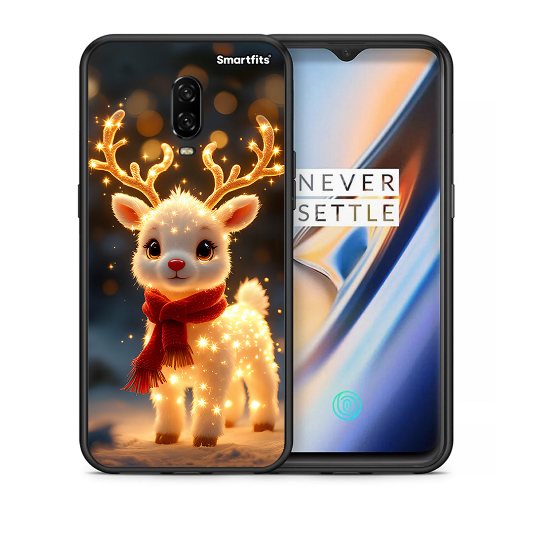 Θήκη OnePlus 6T Christmas Cutie από τη Smartfits με σχέδιο στο πίσω μέρος και μαύρο περίβλημα | OnePlus 6T Christmas Cutie case with colorful back and black bezels