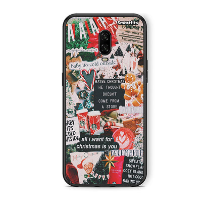OnePlus 6T Christmas Happiness θήκη από τη Smartfits με σχέδιο στο πίσω μέρος και μαύρο περίβλημα | Smartphone case with colorful back and black bezels by Smartfits