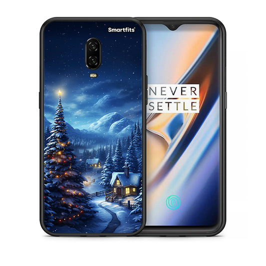 Θήκη OnePlus 6T Christmas Scenery από τη Smartfits με σχέδιο στο πίσω μέρος και μαύρο περίβλημα | OnePlus 6T Christmas Scenery case with colorful back and black bezels