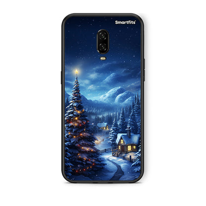 OnePlus 6T Christmas Scenery θήκη από τη Smartfits με σχέδιο στο πίσω μέρος και μαύρο περίβλημα | Smartphone case with colorful back and black bezels by Smartfits