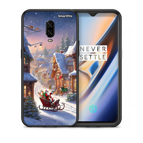 Θήκη OnePlus 6T Christmas Snow από τη Smartfits με σχέδιο στο πίσω μέρος και μαύρο περίβλημα | OnePlus 6T Christmas Snow case with colorful back and black bezels