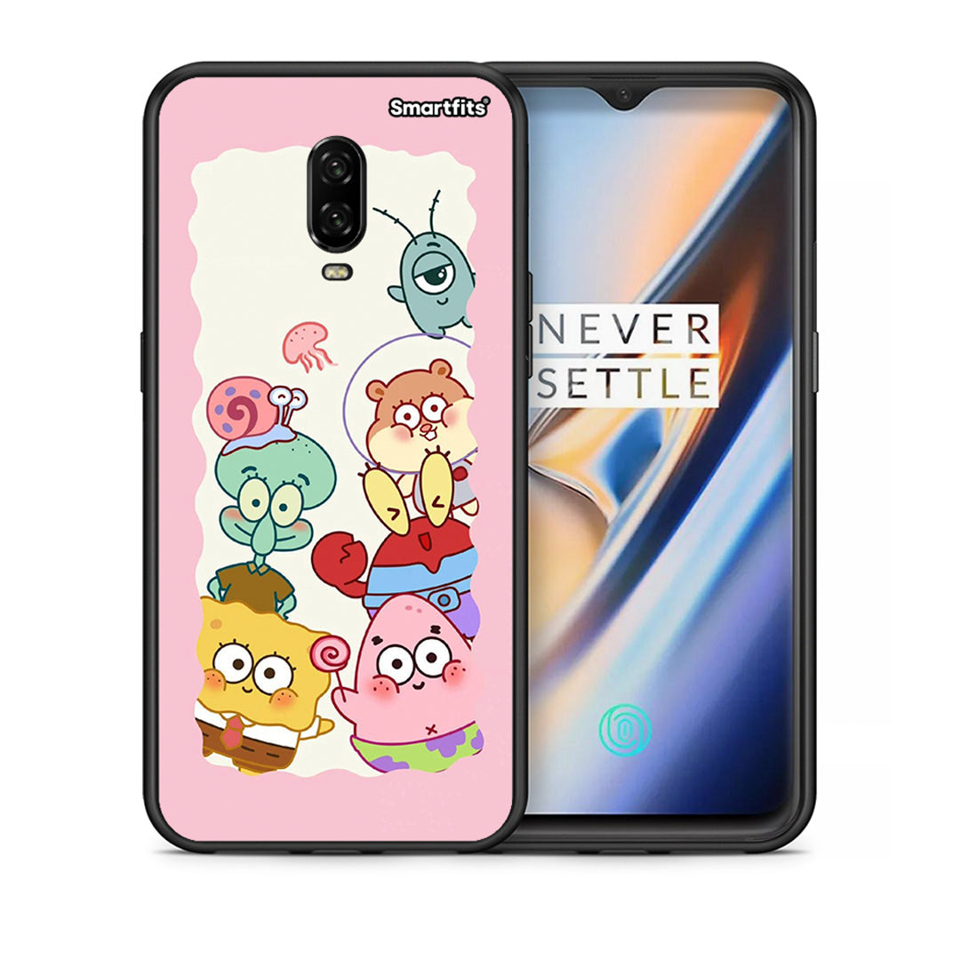 Θήκη OnePlus 6T Cute Companion από τη Smartfits με σχέδιο στο πίσω μέρος και μαύρο περίβλημα | OnePlus 6T Cute Companion case with colorful back and black bezels