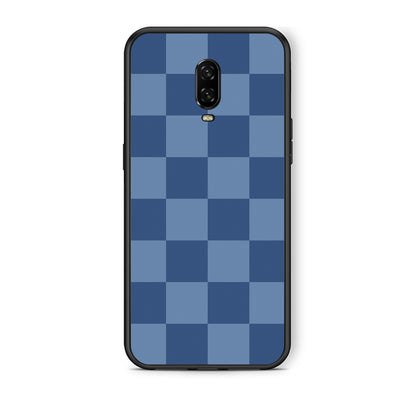 Θήκη OnePlus 6T Denim Blue Checkerboard από τη Smartfits με σχέδιο στο πίσω μέρος και μαύρο περίβλημα | OnePlus 6T Denim Blue Checkerboard case with colorful back and black bezels