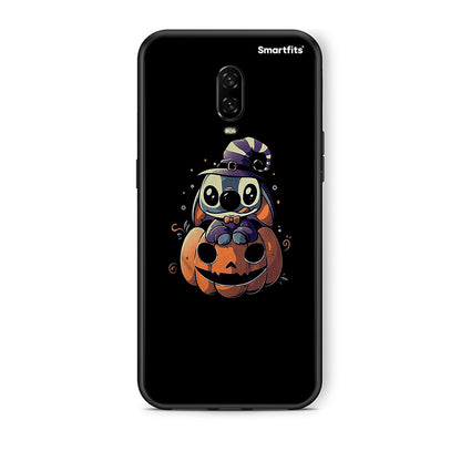 OnePlus 6T Halloween Stitch θήκη από τη Smartfits με σχέδιο στο πίσω μέρος και μαύρο περίβλημα | Smartphone case with colorful back and black bezels by Smartfits