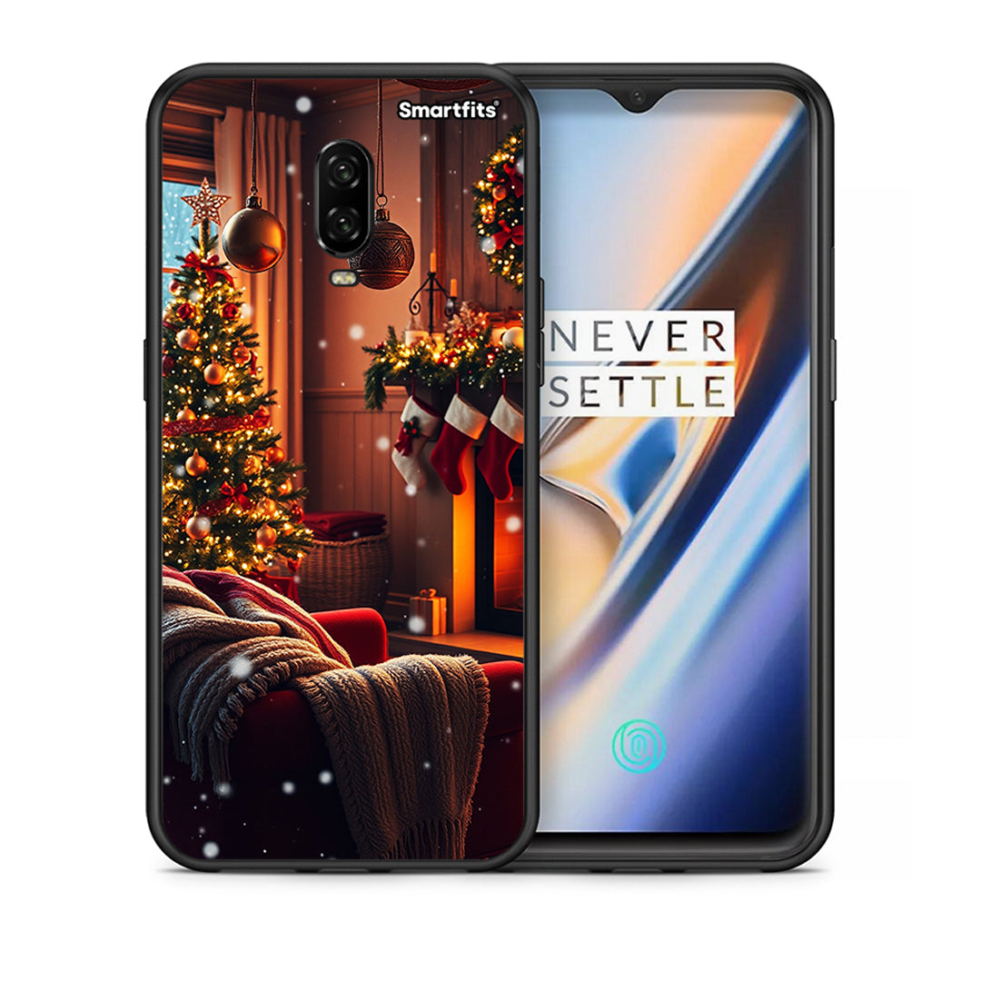 Θήκη OnePlus 6T Home For Christmas από τη Smartfits με σχέδιο στο πίσω μέρος και μαύρο περίβλημα | OnePlus 6T Home For Christmas case with colorful back and black bezels