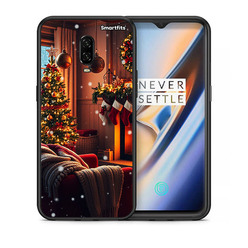 Θήκη OnePlus 6T Home For Christmas από τη Smartfits με σχέδιο στο πίσω μέρος και μαύρο περίβλημα | OnePlus 6T Home For Christmas case with colorful back and black bezels