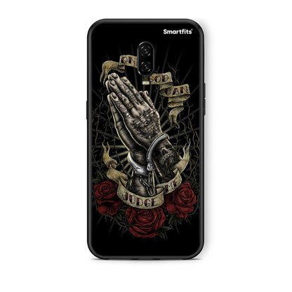 OnePlus 6T Judge By God θήκη από τη Smartfits με σχέδιο στο πίσω μέρος και μαύρο περίβλημα | Smartphone case with colorful back and black bezels by Smartfits