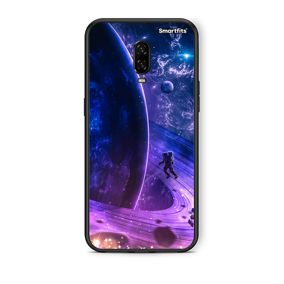 OnePlus 6T Lost Astronaut θήκη από τη Smartfits με σχέδιο στο πίσω μέρος και μαύρο περίβλημα | Smartphone case with colorful back and black bezels by Smartfits