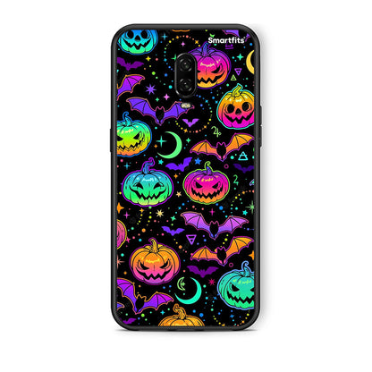 OnePlus 6T Neon Halloween θήκη από τη Smartfits με σχέδιο στο πίσω μέρος και μαύρο περίβλημα | Smartphone case with colorful back and black bezels by Smartfits