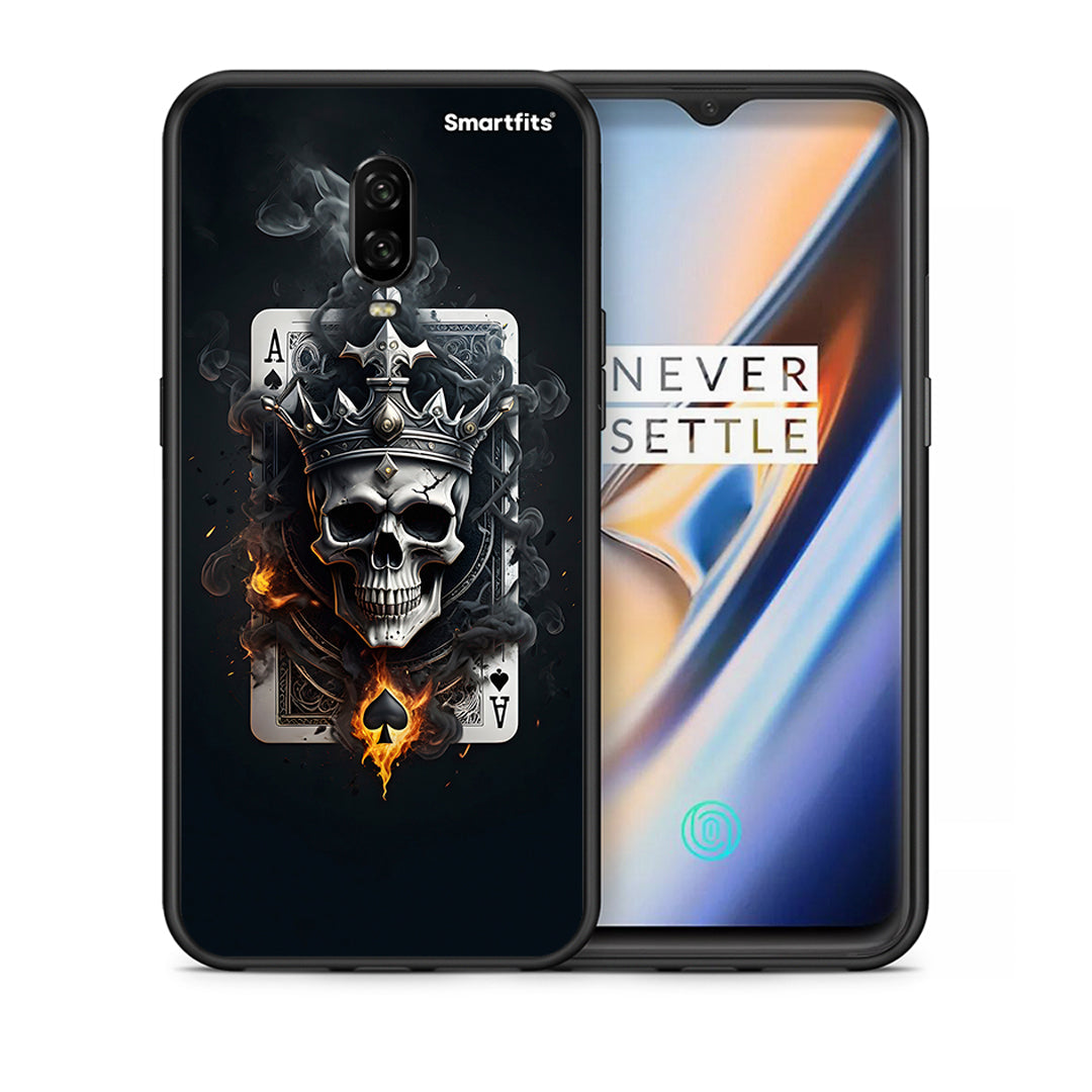 Θήκη OnePlus 6T Skull King Ace από τη Smartfits με σχέδιο στο πίσω μέρος και μαύρο περίβλημα | OnePlus 6T Skull King Ace case with colorful back and black bezels