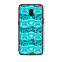 Thumbnail for OnePlus 6T Swimming Dolphins θήκη από τη Smartfits με σχέδιο στο πίσω μέρος και μαύρο περίβλημα | Smartphone case with colorful back and black bezels by Smartfits