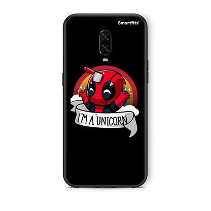 OnePlus 6T Unicorn Deadpool θήκη από τη Smartfits με σχέδιο στο πίσω μέρος και μαύρο περίβλημα | Smartphone case with colorful back and black bezels by Smartfits