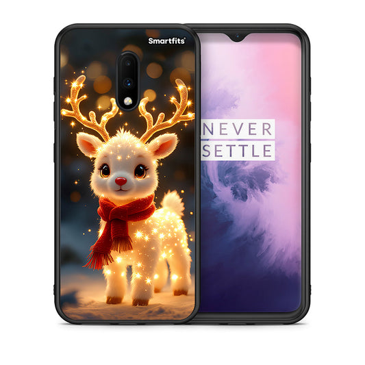 Θήκη OnePlus 7 Christmas Cutie από τη Smartfits με σχέδιο στο πίσω μέρος και μαύρο περίβλημα | OnePlus 7 Christmas Cutie case with colorful back and black bezels