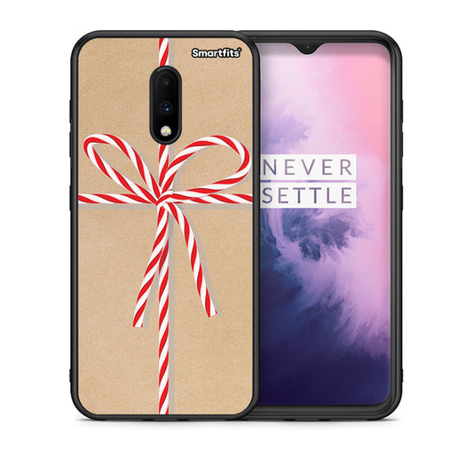 Θήκη OnePlus 7 Christmas Gift από τη Smartfits με σχέδιο στο πίσω μέρος και μαύρο περίβλημα | OnePlus 7 Christmas Gift case with colorful back and black bezels