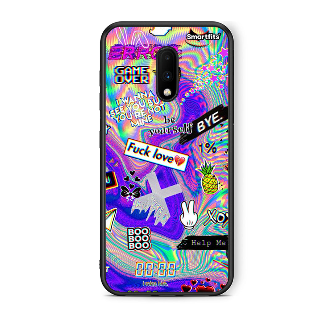 OnePlus 7 Game Over θήκη από τη Smartfits με σχέδιο στο πίσω μέρος και μαύρο περίβλημα | Smartphone case with colorful back and black bezels by Smartfits