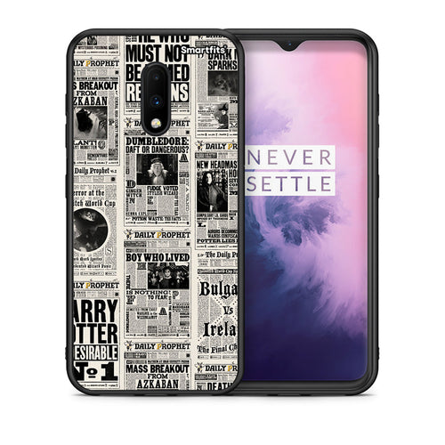 Θήκη OnePlus 7 Harry Paper από τη Smartfits με σχέδιο στο πίσω μέρος και μαύρο περίβλημα | OnePlus 7 Harry Paper case with colorful back and black bezels