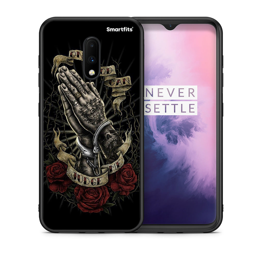 Θήκη OnePlus 7 Judge By God από τη Smartfits με σχέδιο στο πίσω μέρος και μαύρο περίβλημα | OnePlus 7 Judge By God case with colorful back and black bezels