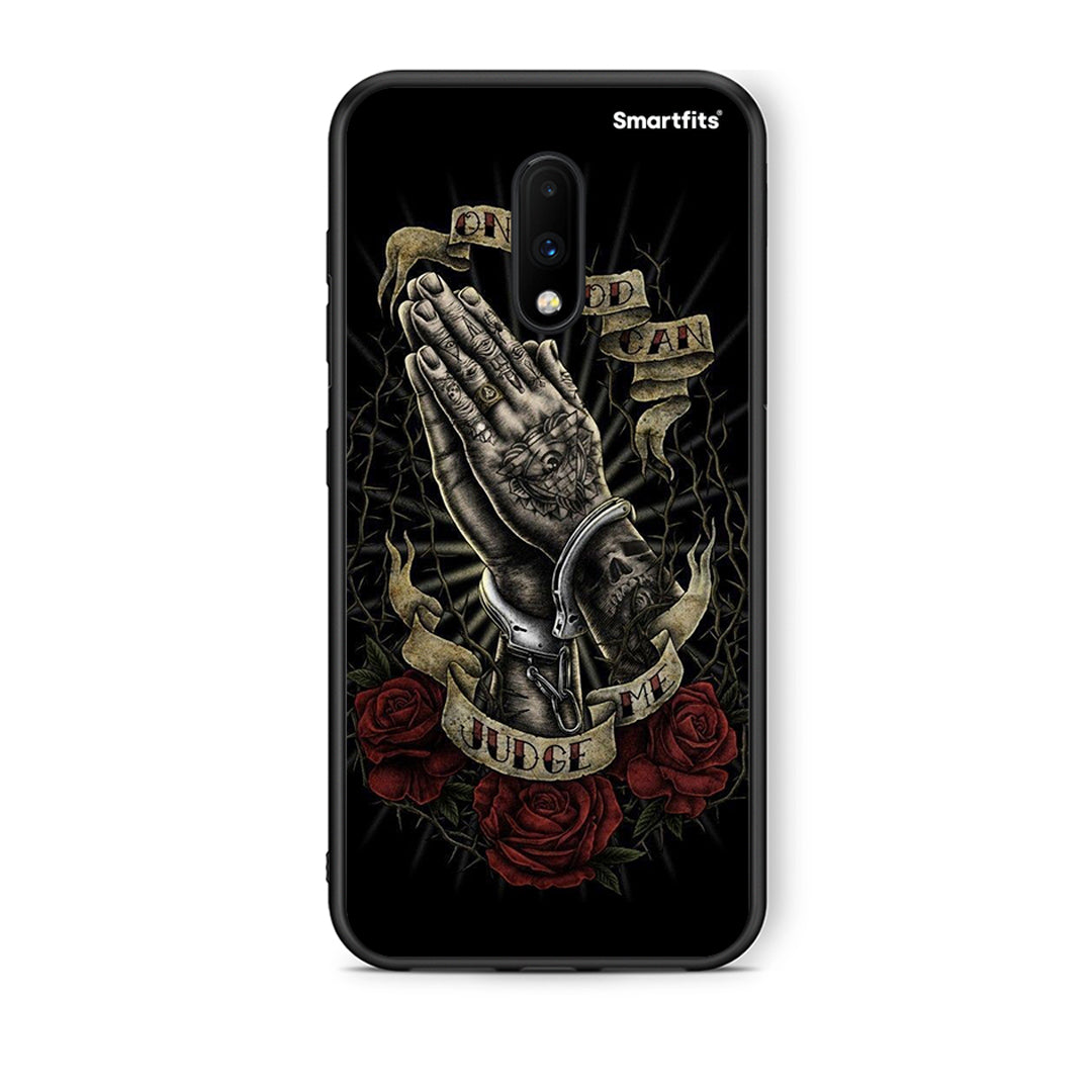 OnePlus 7 Judge By God θήκη από τη Smartfits με σχέδιο στο πίσω μέρος και μαύρο περίβλημα | Smartphone case with colorful back and black bezels by Smartfits